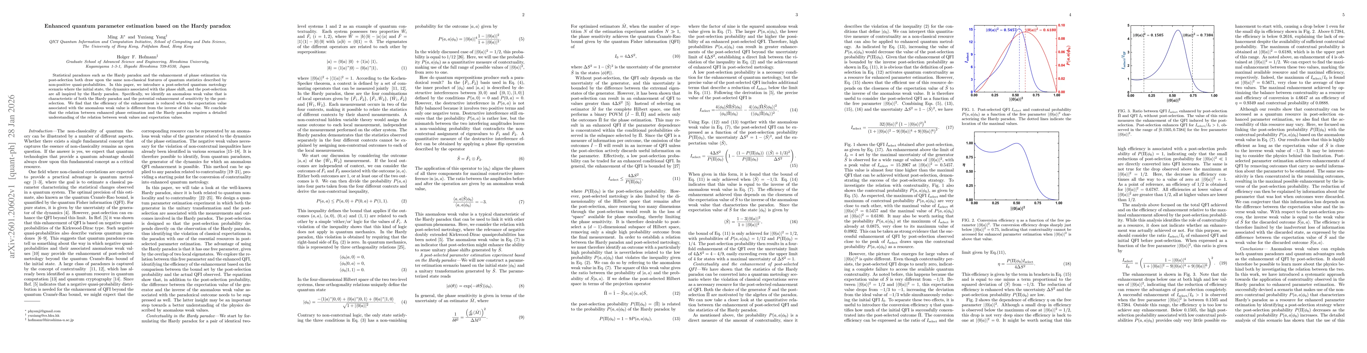 Thumbnail for Enhanced quantum parameter estimation based on the Hardy paradox