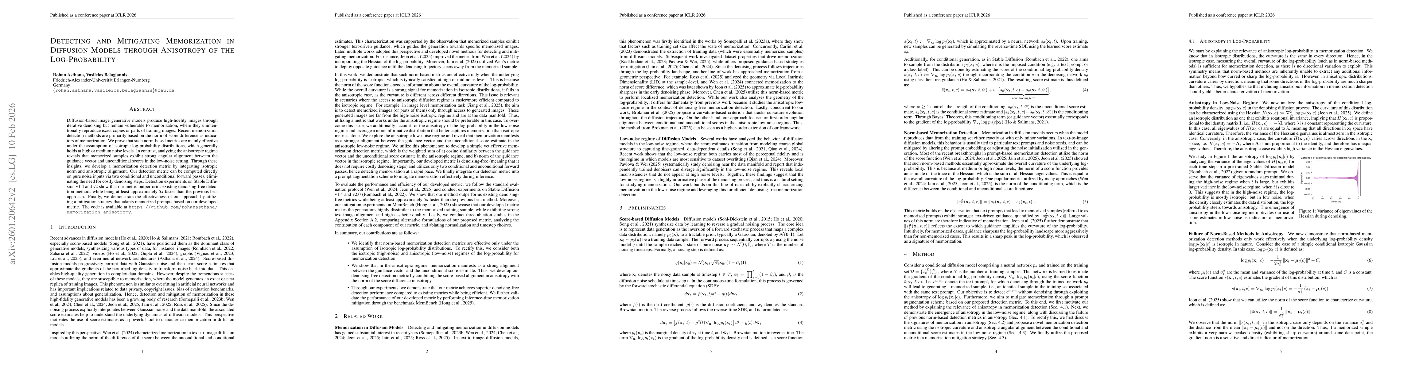 Thumbnail for Detecting and Mitigating Memorization in Diffusion Models through Anisotropy of the Log-Probability