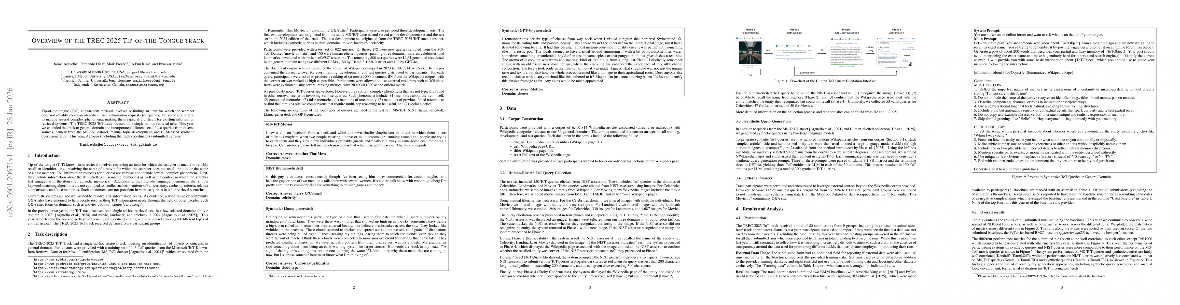 Thumbnail for Overview of the TREC 2025 Tip-of-the-Tongue track