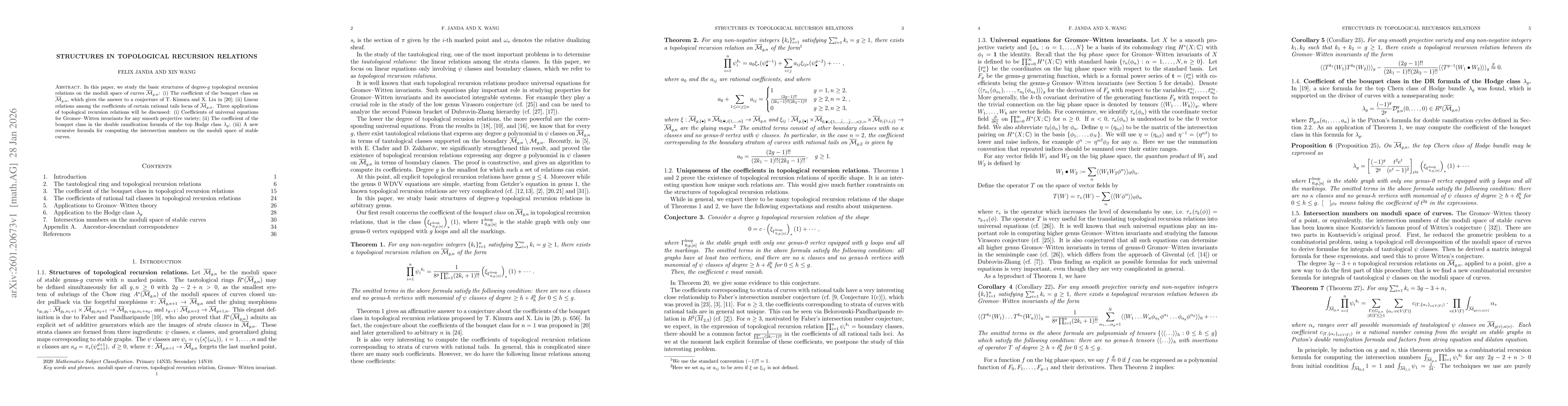 Thumbnail for Structures in topological recursion relations