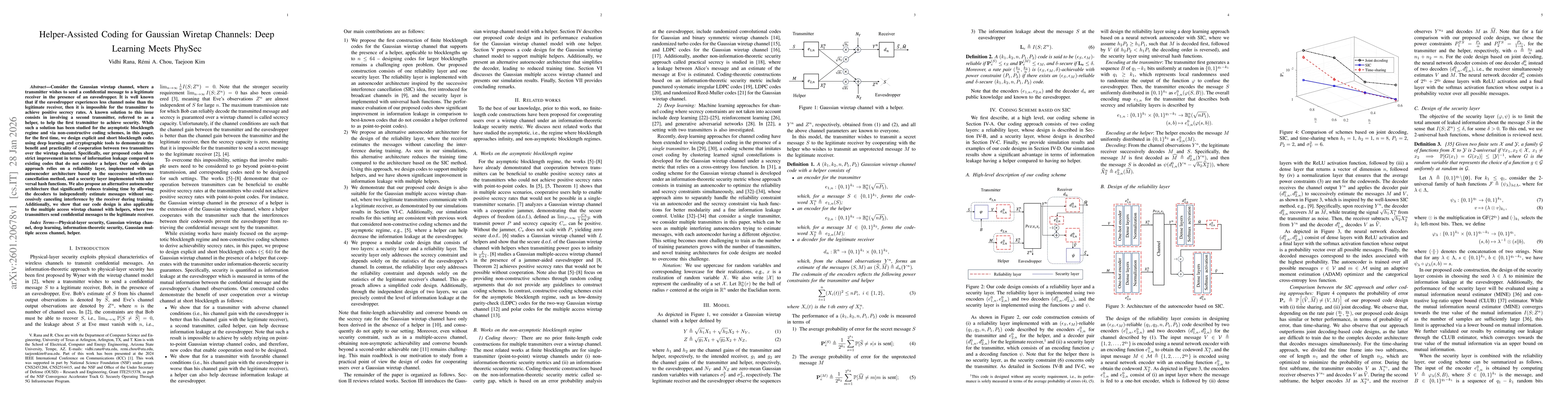 Thumbnail for Helper-Assisted Coding for Gaussian Wiretap Channels: Deep Learning Meets PhySec