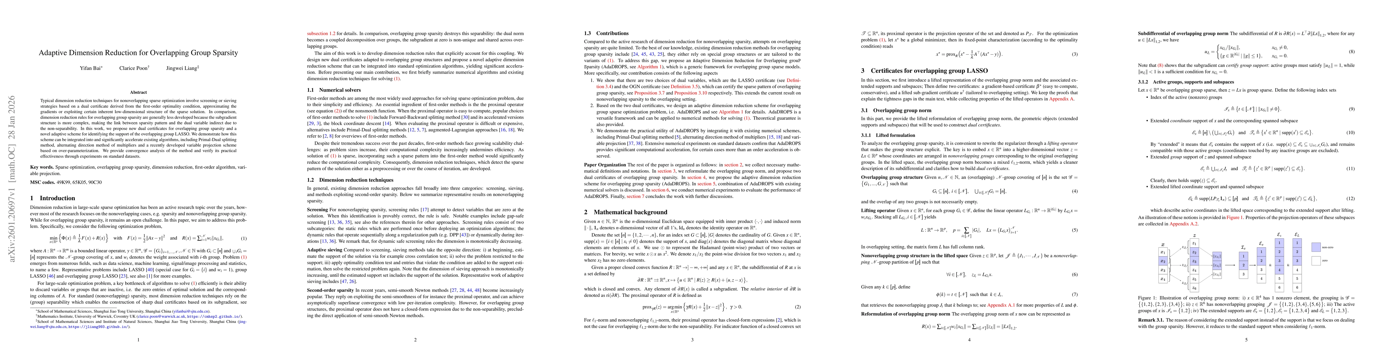 Thumbnail for Adaptive Dimension Reduction for Overlapping Group Sparsity