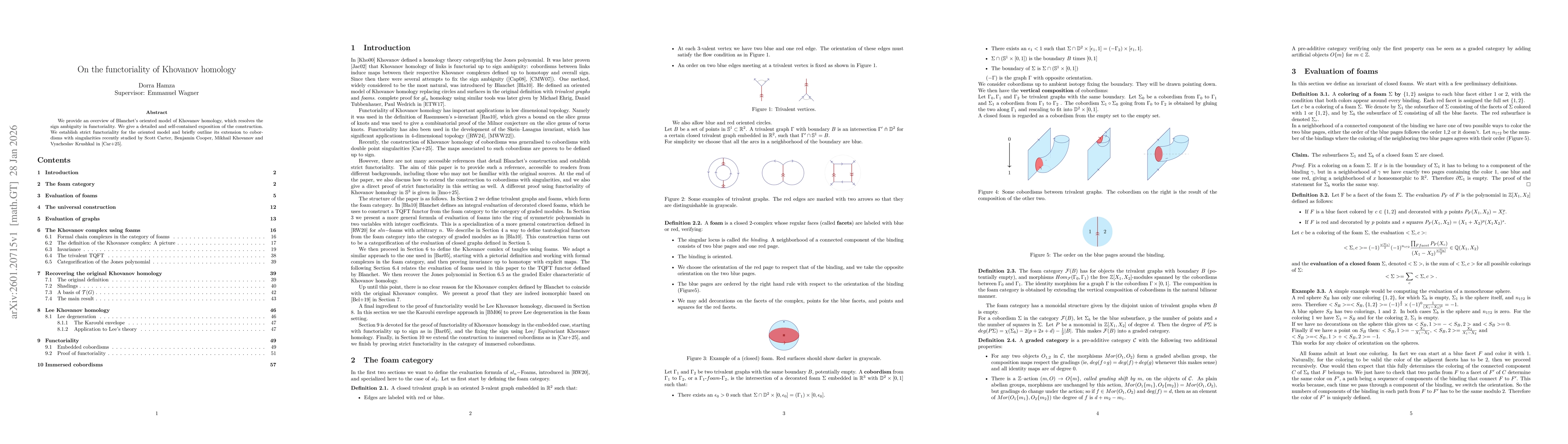 Thumbnail for On the functoriality of Khovanov homology