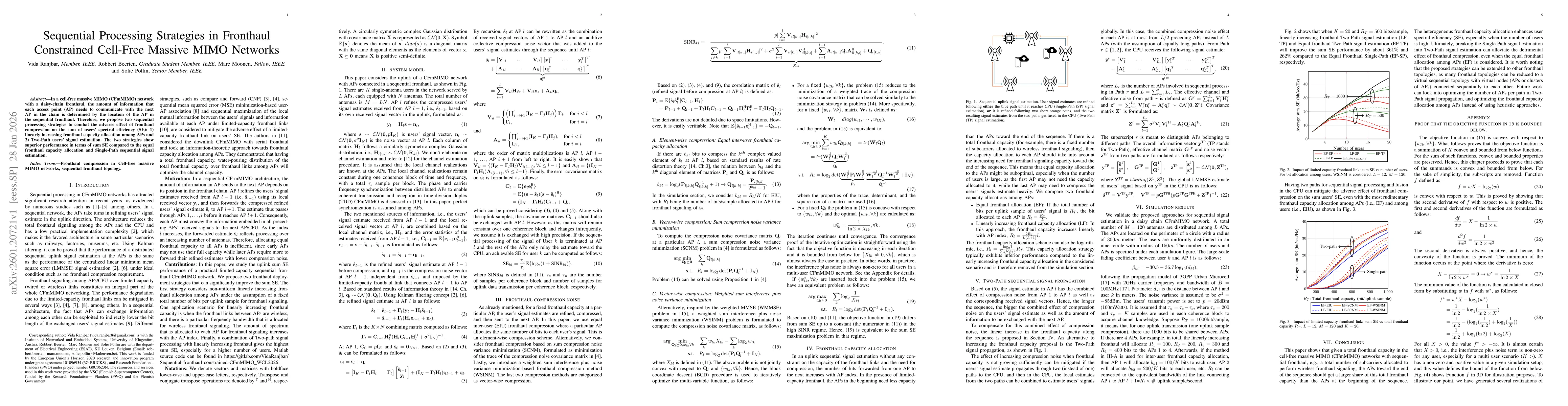 Thumbnail for Sequential Processing Strategies in Fronthaul Constrained Cell-Free Massive MIMO Networks