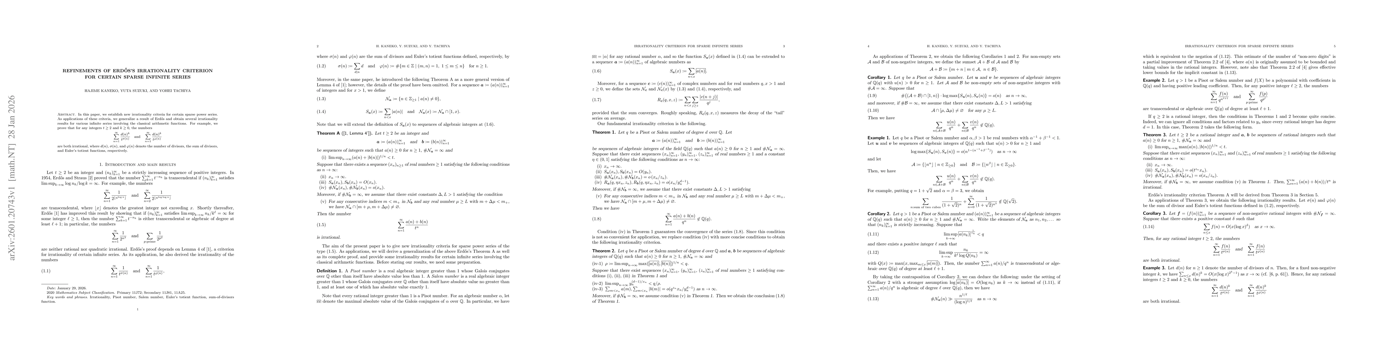 Thumbnail for Refinements of Erdős's irrationality criterion for certain sparse infinite series
