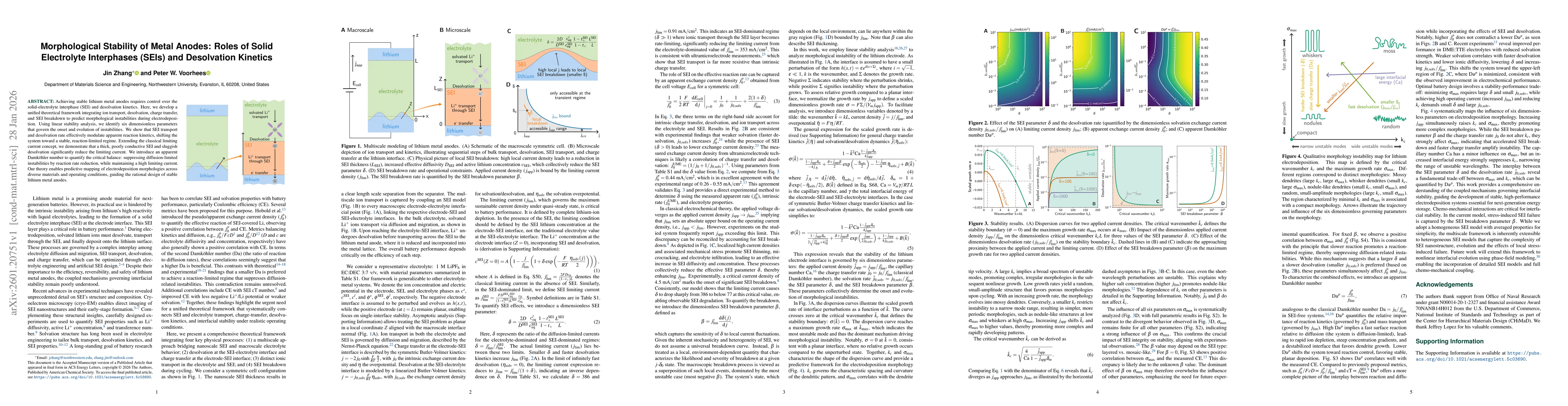 Thumbnail for Morphological Stability of Metal Anodes: Roles of Solid Electrolyte Interphases (SEIs) and Desolvation Kinetics