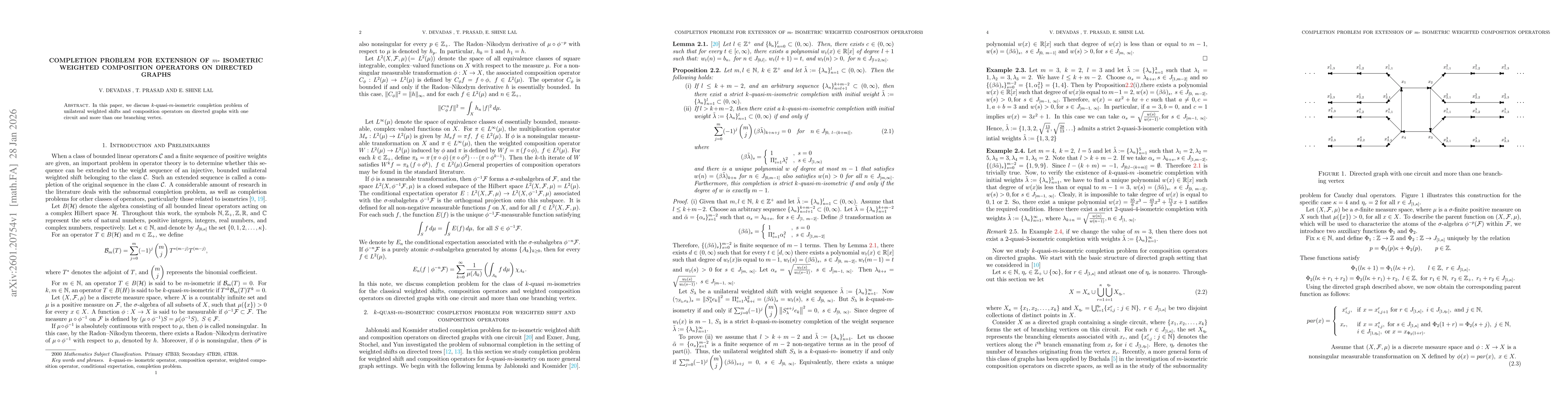 Thumbnail for Completion problem for extension of m- isometric weighted composition operators on directed graphs