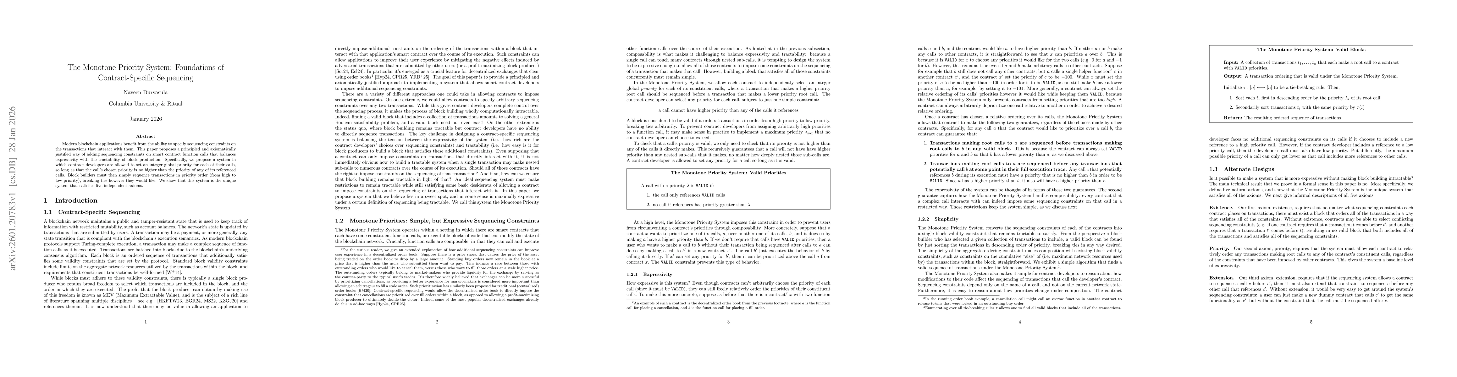 Thumbnail for The Monotone Priority System: Foundations of Contract-Specific Sequencing