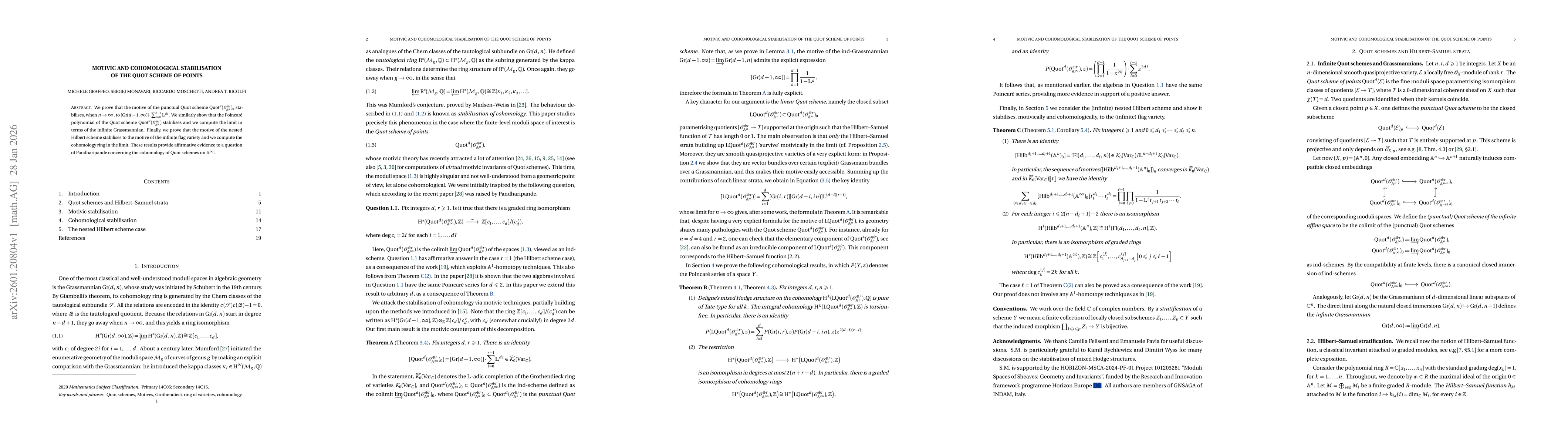 Thumbnail for Motivic and cohomological stabilisation of the Quot scheme of points