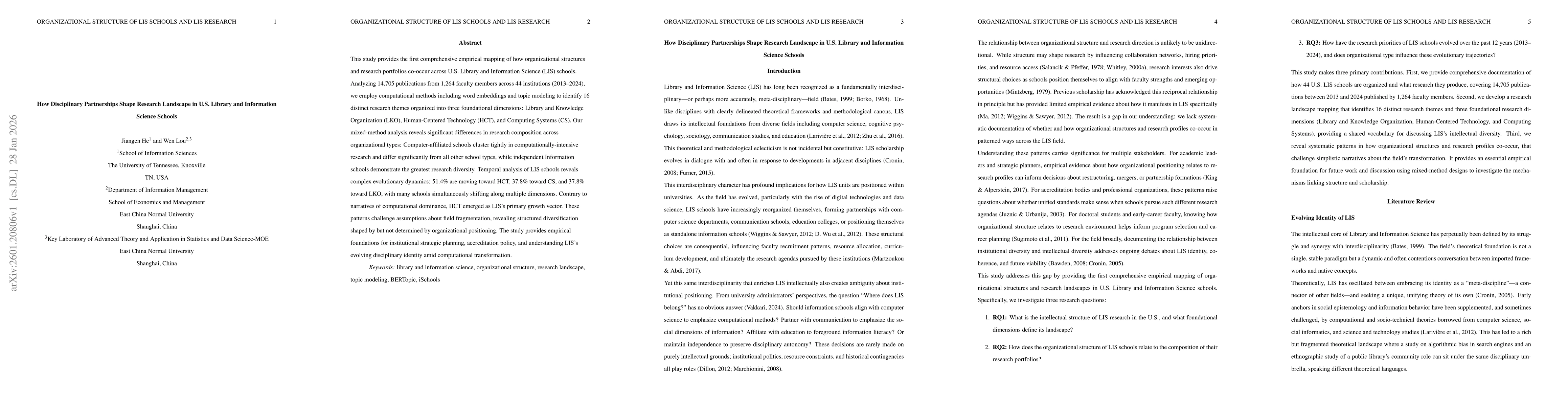 Thumbnail for How Disciplinary Partnerships Shape Research Landscape in U.S. Library and Information Science Schools