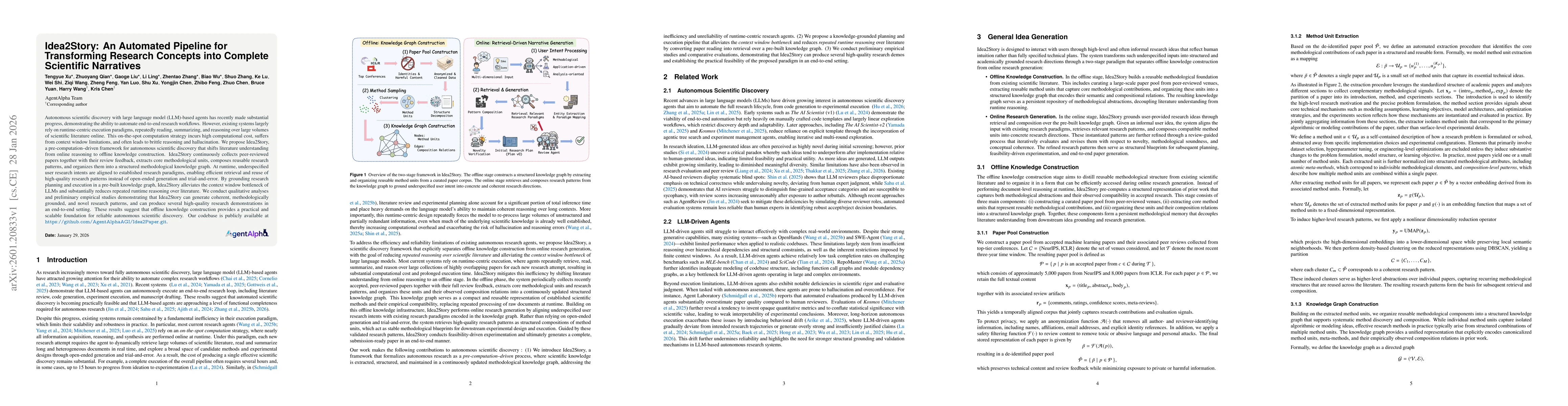 Thumbnail for Idea2Story: An Automated Pipeline for Transforming Research Concepts into Complete Scientific Narratives