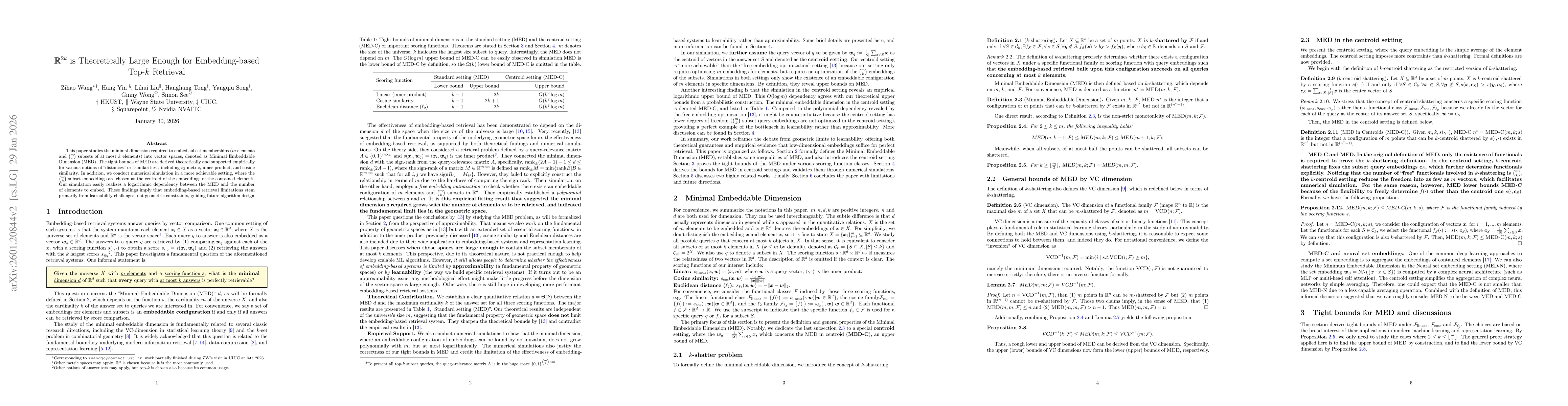 Thumbnail for $\mathbb{R}^{2k}$ is Theoretically Large Enough for Embedding-based Top-$k$ Retrieval