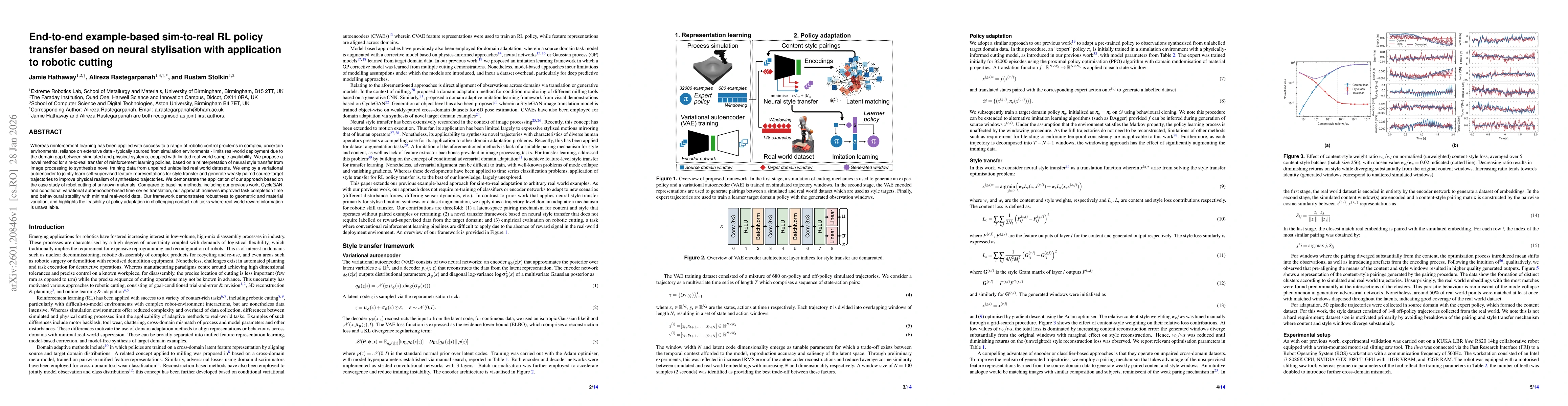Thumbnail for End-to-end example-based sim-to-real RL policy transfer based on neural stylisation with application to robotic cutting