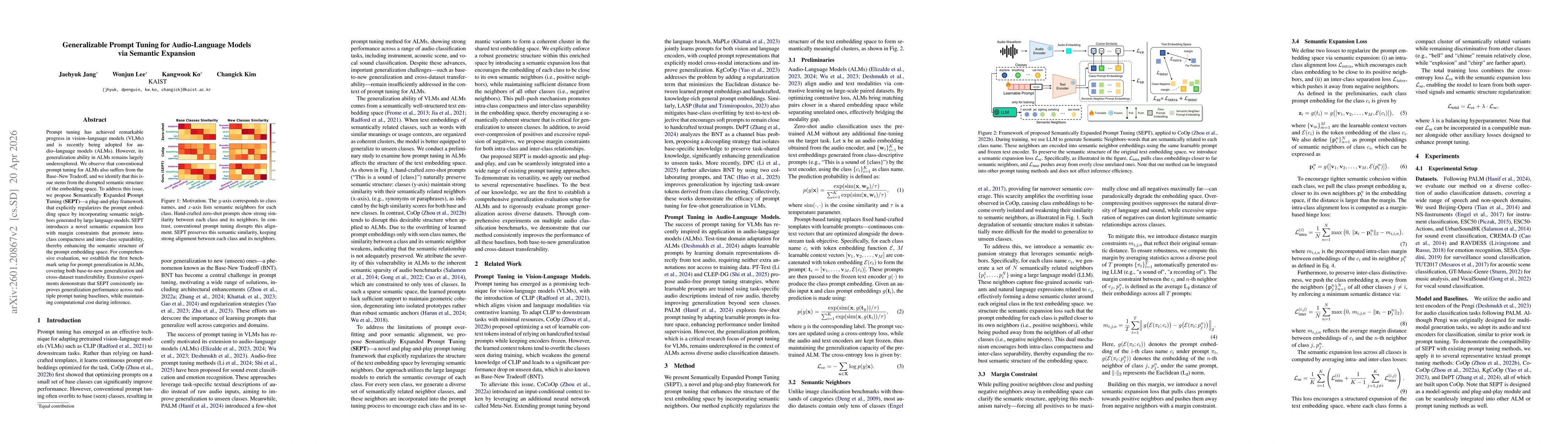 Thumbnail for Generalizable Prompt Tuning for Audio-Language Models via Semantic Expansion