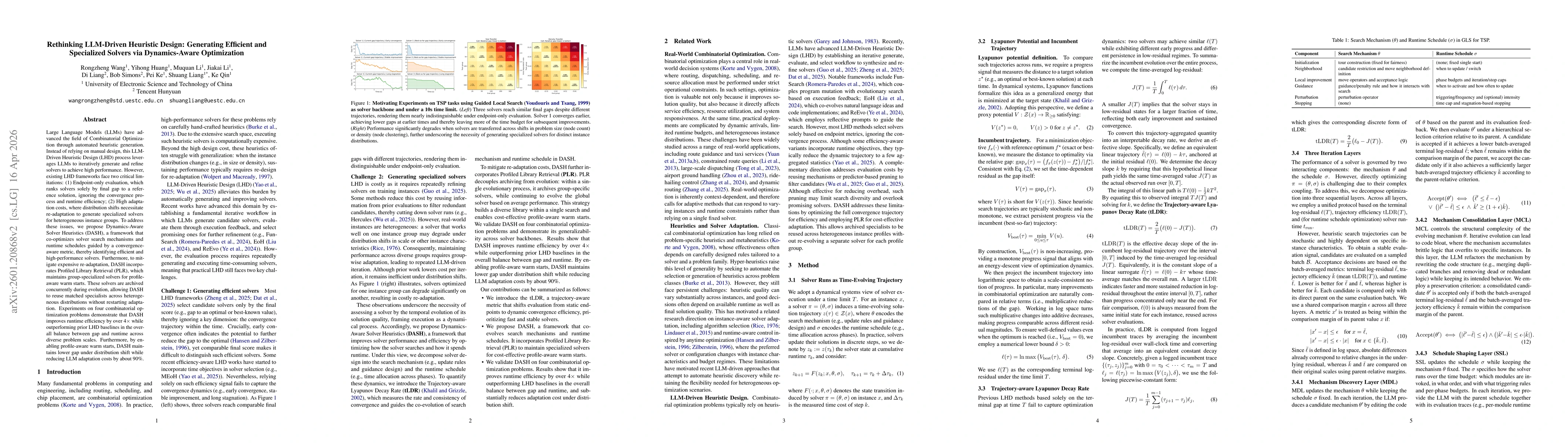 Thumbnail for Rethinking LLM-Driven Heuristic Design: Generating Efficient and Specialized Solvers via Dynamics-Aware Optimization