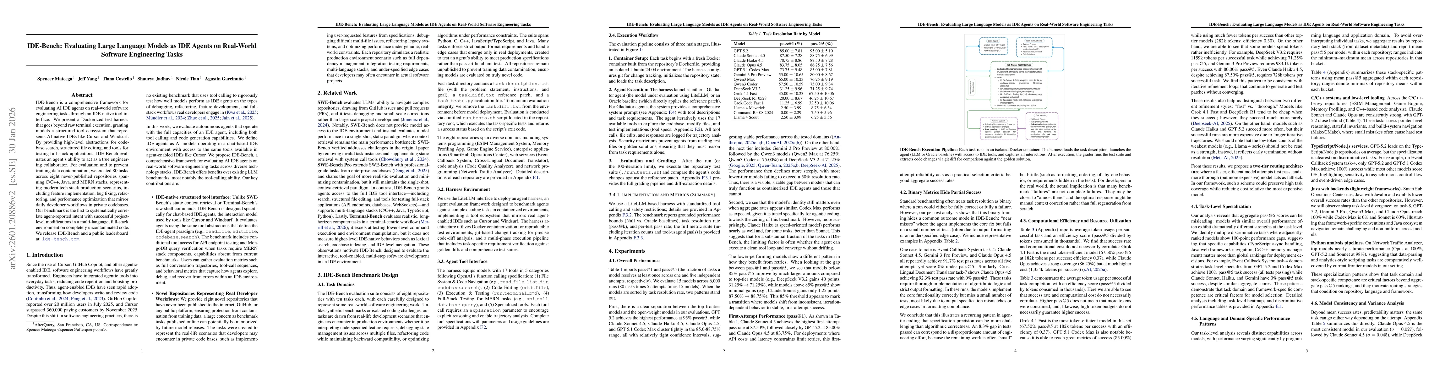 Thumbnail for IDE-Bench: Evaluating Large Language Models as IDE Agents on Real-World Software Engineering Tasks