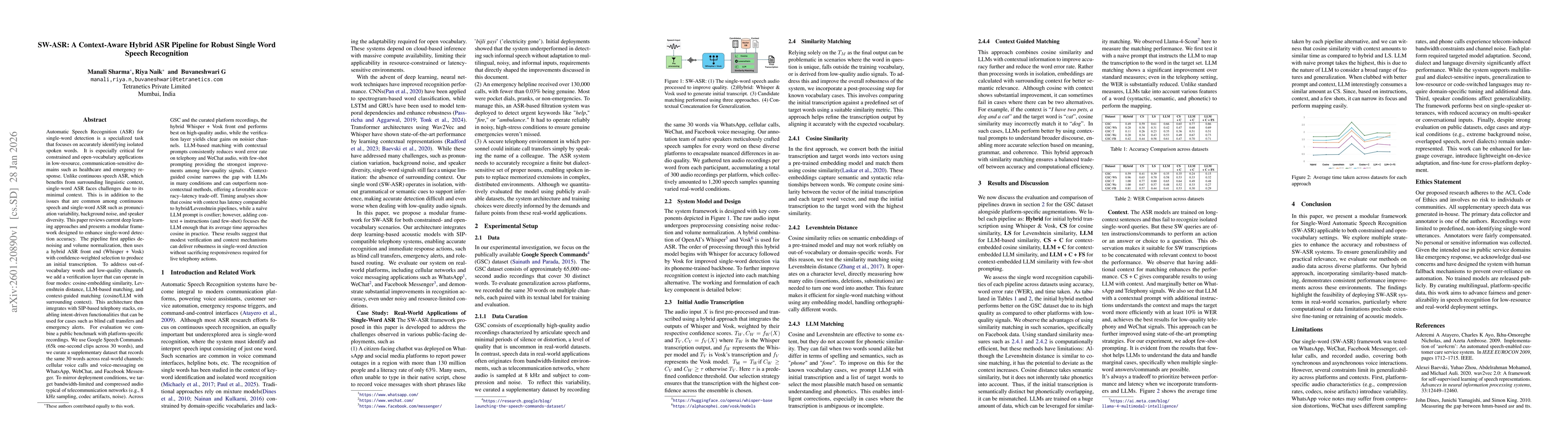 Thumbnail for SW-ASR: A Context-Aware Hybrid ASR Pipeline for Robust Single Word Speech Recognition
