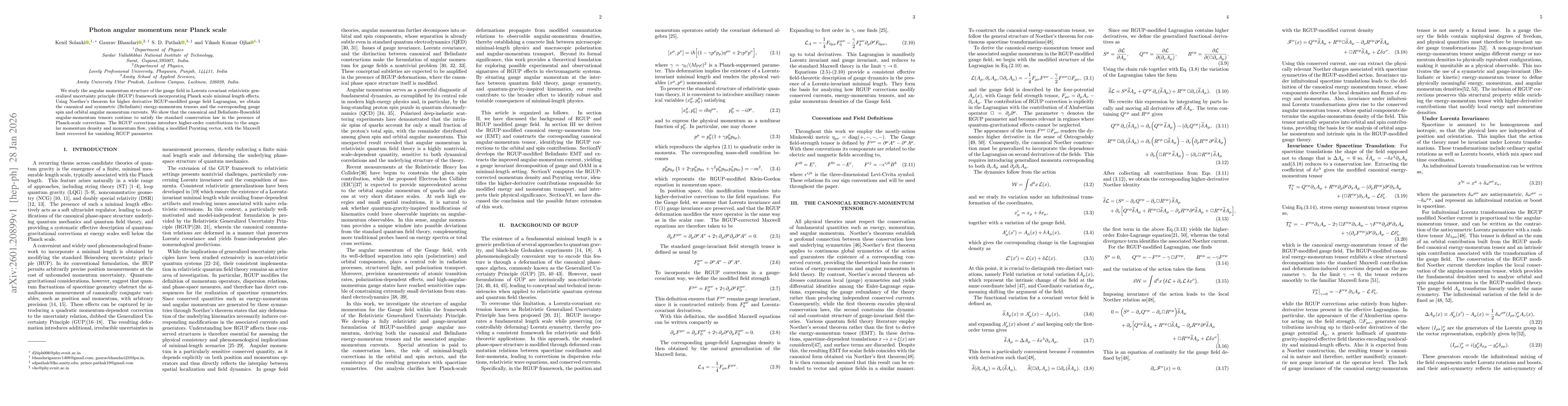 Thumbnail for Photon angular momentum near Planck scale