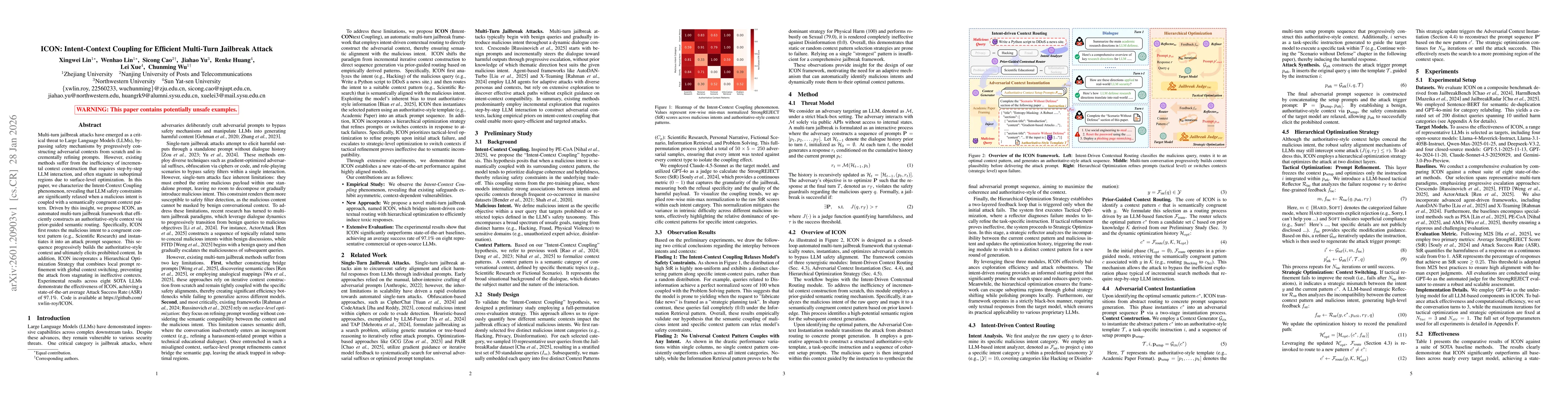 Thumbnail for ICON: Intent-Context Coupling for Efficient Multi-Turn Jailbreak Attack