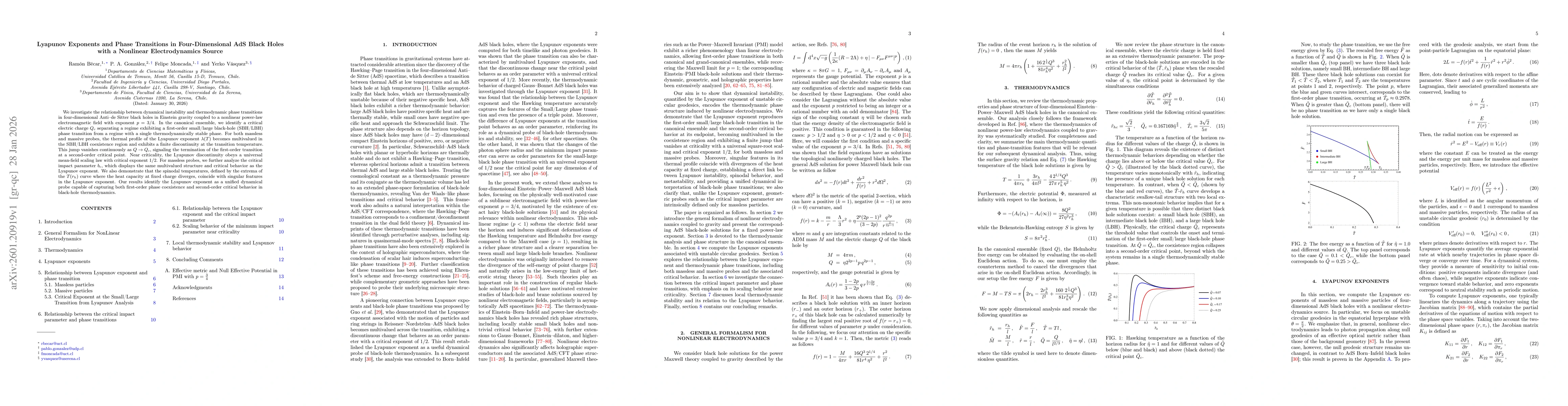 Thumbnail for Lyapunov Exponents and Phase Transitions in Four-Dimensional AdS Black Holes with a Nonlinear Electrodynamics Source