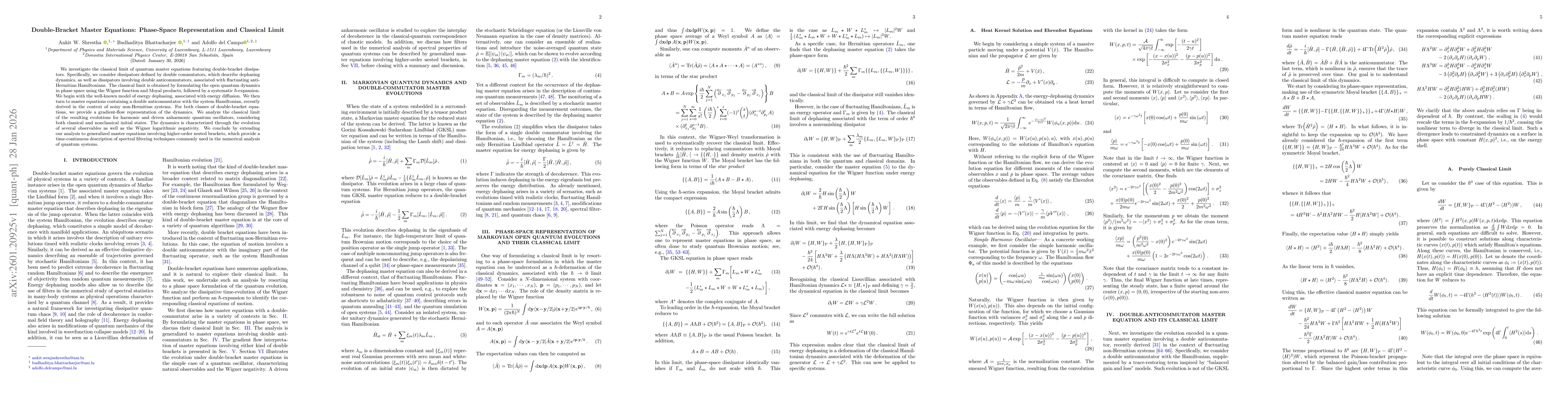Thumbnail for Double-Bracket Master Equations: Phase-Space Representation and Classical Limit