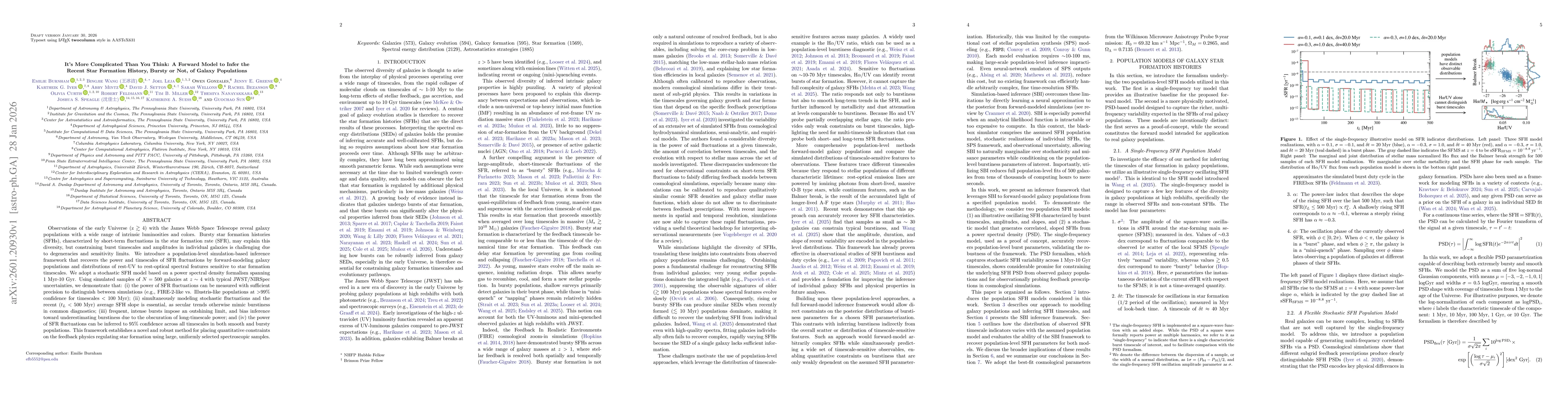 Thumbnail for It's More Complicated Than You Think: A Forward Model to Infer the Recent Star Formation History, Bursty or Not, of Galaxy Populations
