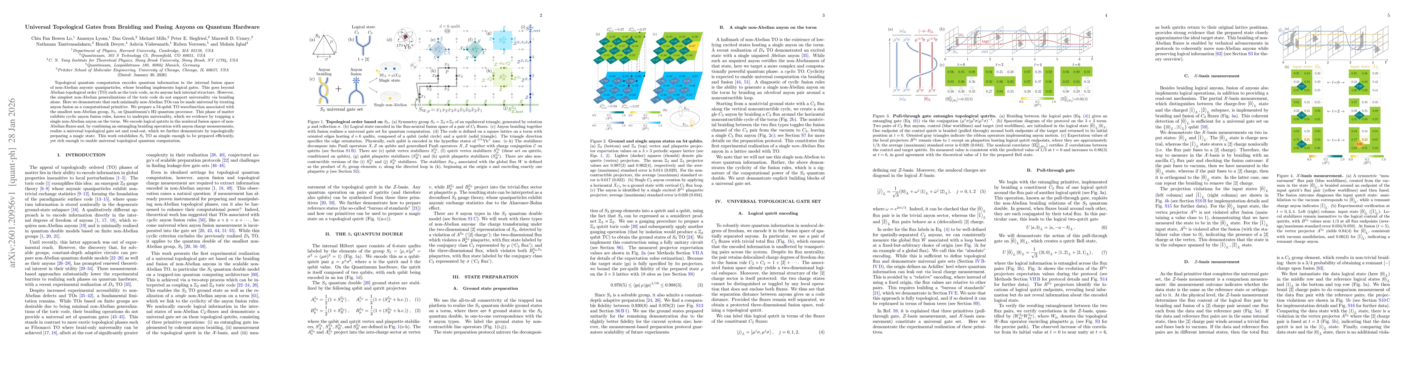 Thumbnail for Universal Topological Gates from Braiding and Fusing Anyons on Quantum Hardware
