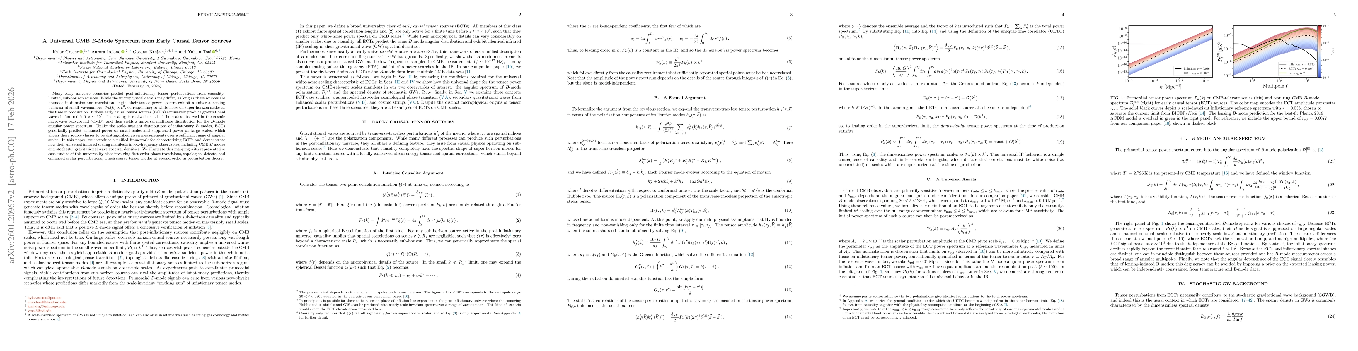 Thumbnail for A Universal CMB $B$-Mode Spectrum from Early Causal Tensor Sources