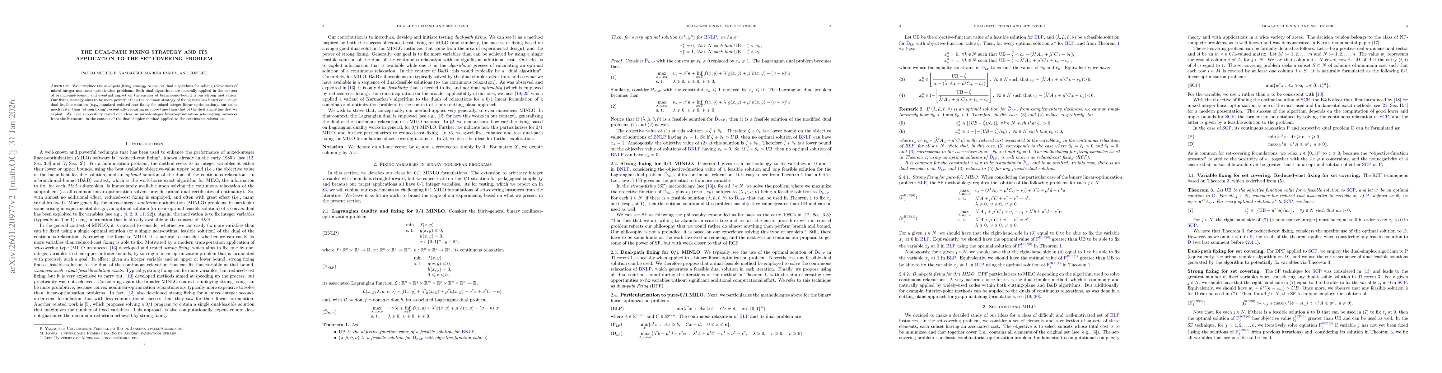 Thumbnail for The dual-path fixing strategy and its application to the set-covering problem