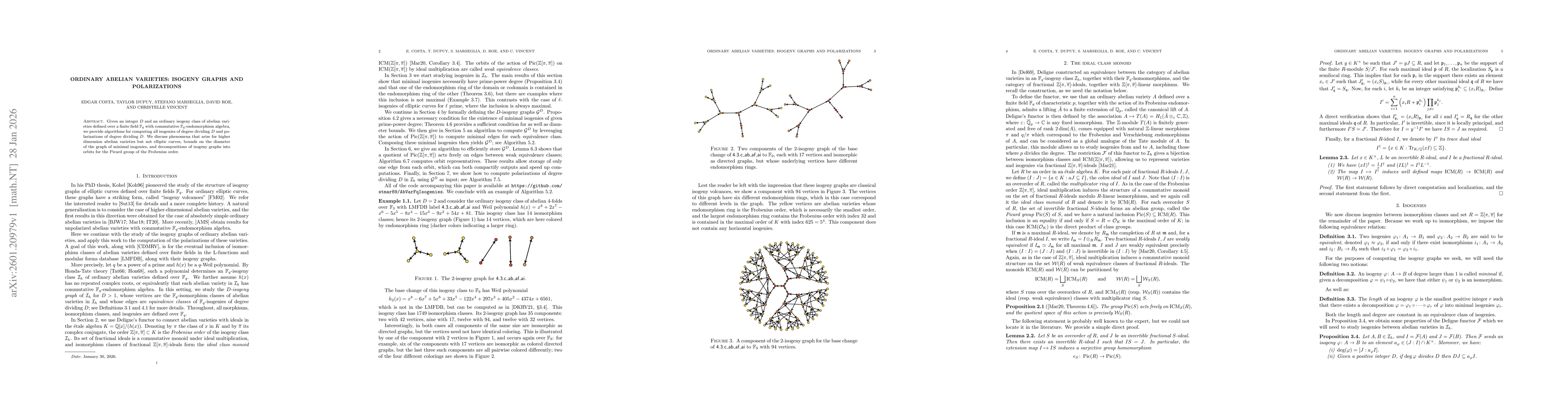 Thumbnail for Ordinary abelian varieties: isogeny graphs and polarizations