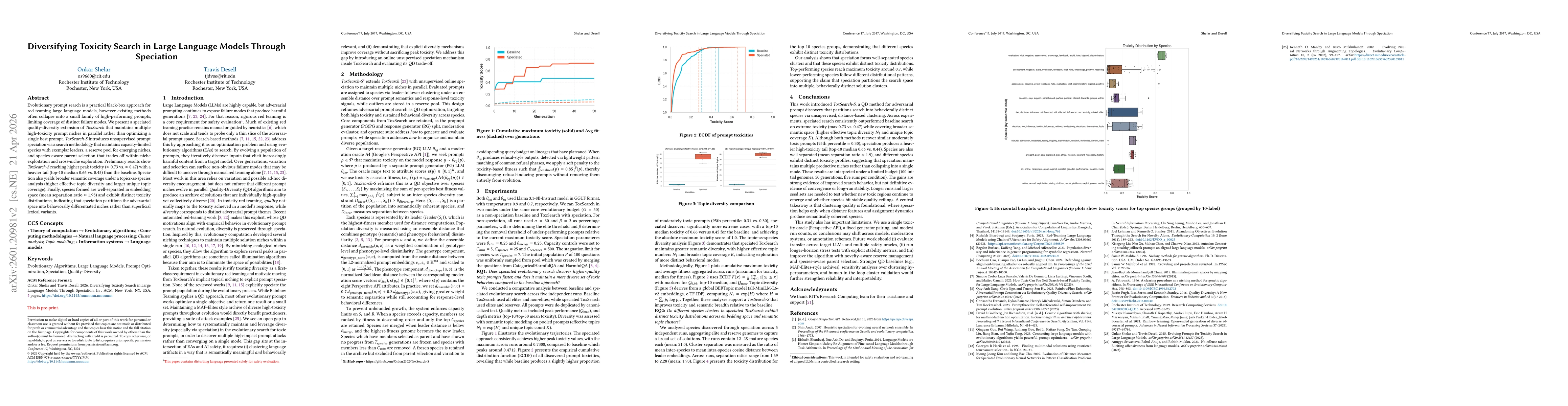 Thumbnail for Diversifying Toxicity Search in Large Language Models Through Speciation