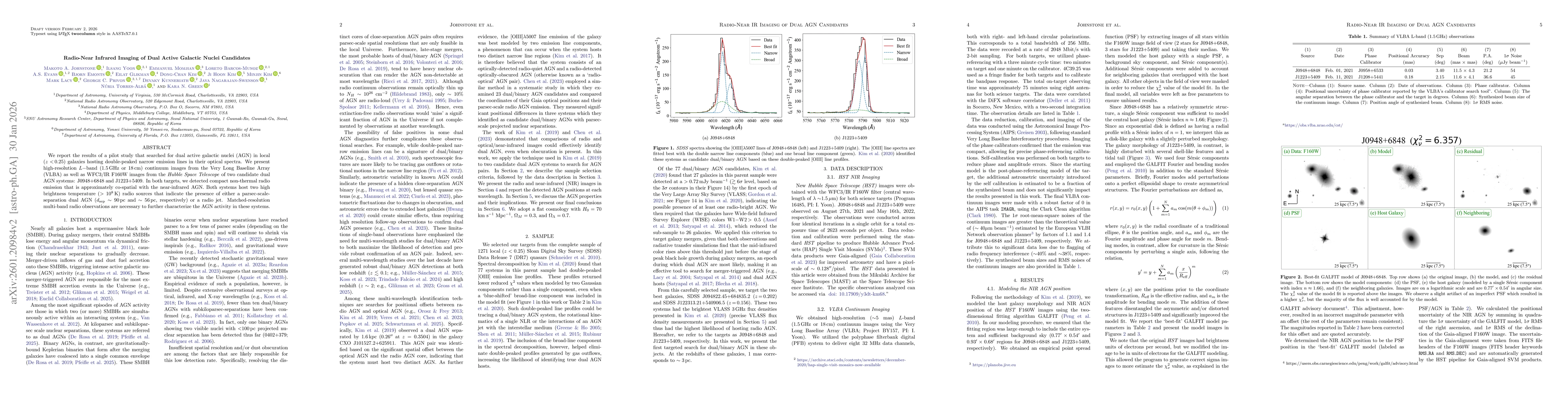 Thumbnail for Radio-Near Infrared Imaging of Dual Active Galactic Nuclei Candidates