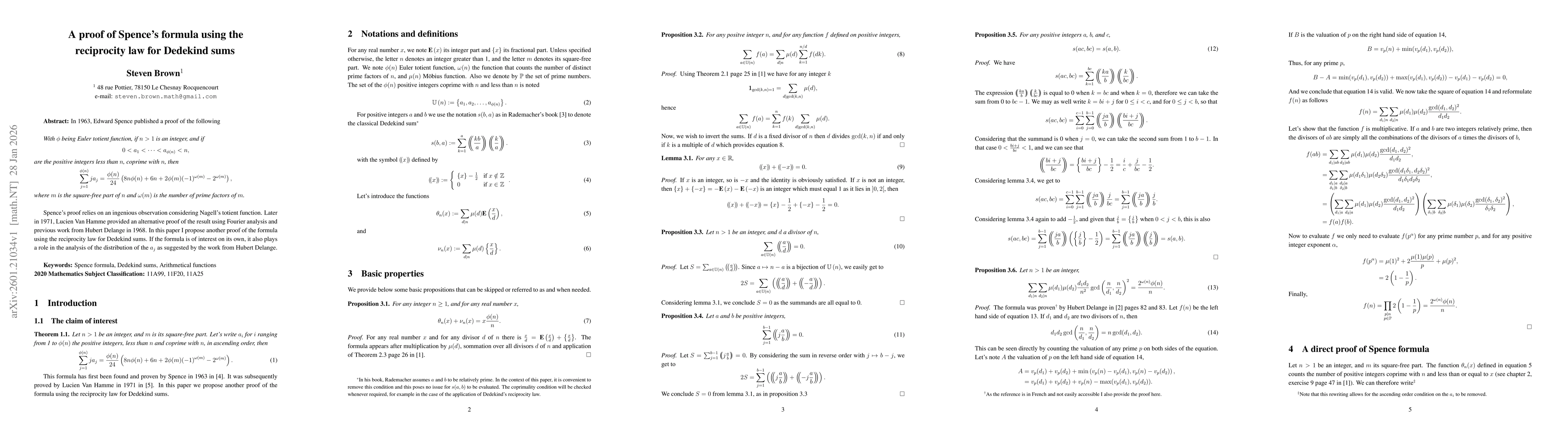 Thumbnail for A proof of Spence's formula using the reciprocity law for Dedekind sums