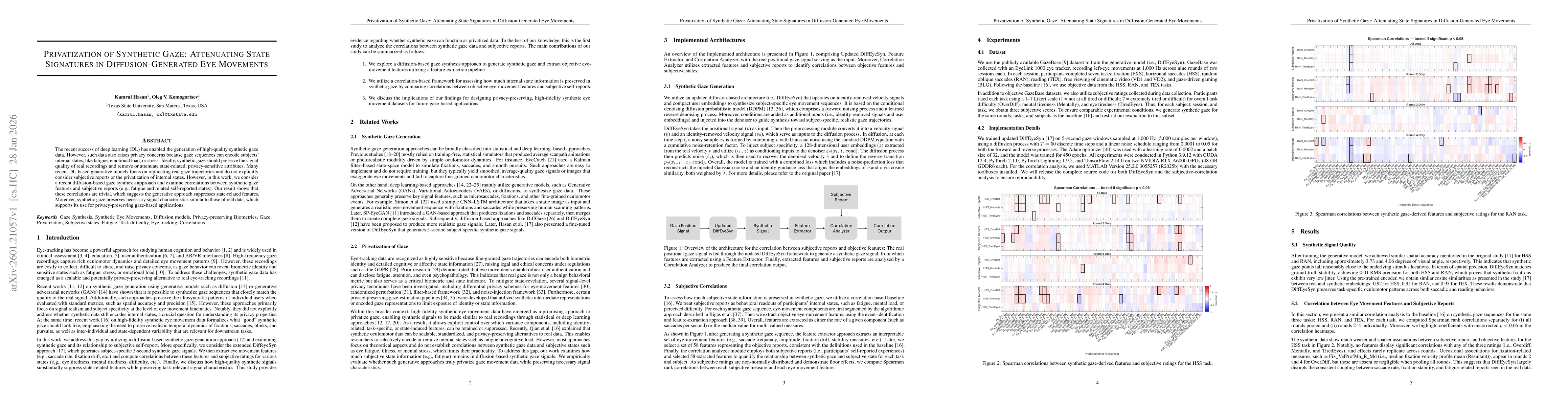 Thumbnail for Privatization of Synthetic Gaze: Attenuating State Signatures in Diffusion-Generated Eye Movements