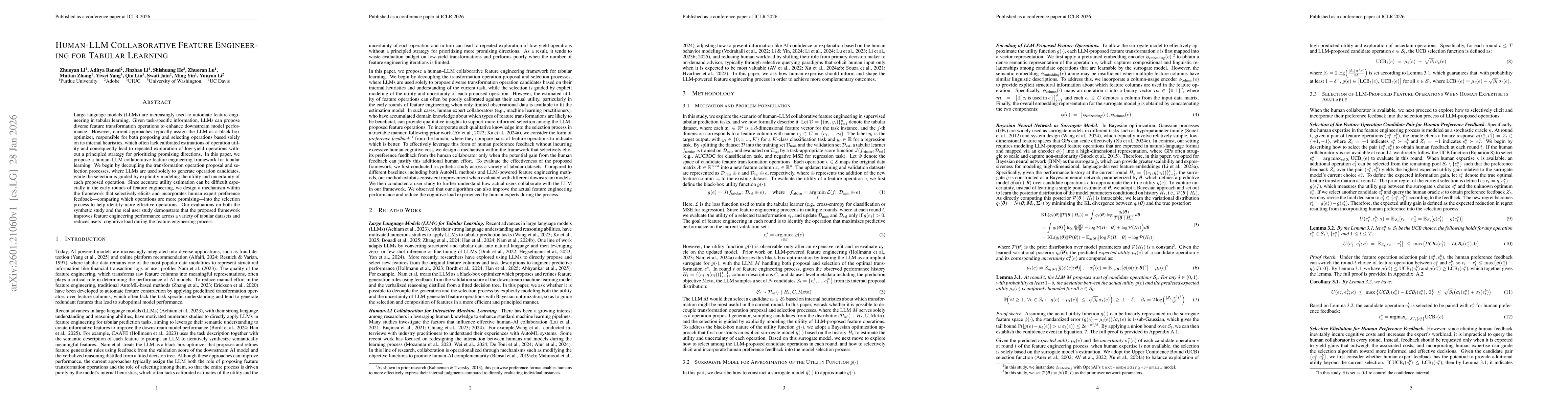 Thumbnail for Human-LLM Collaborative Feature Engineering for Tabular Data