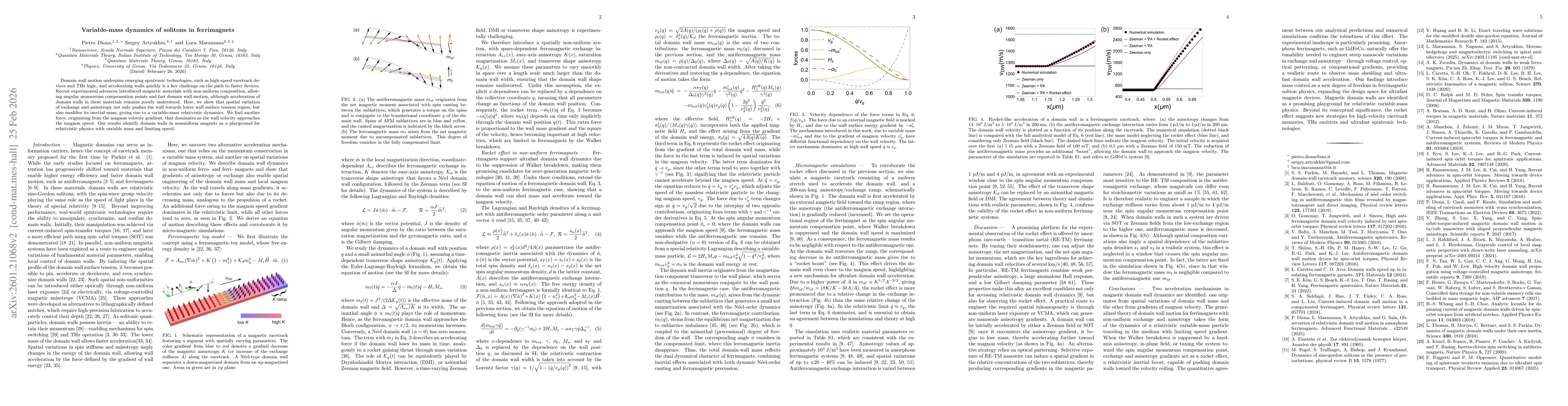 Thumbnail for Rocket-like dynamics of ferrimagnetic domain walls in graded materials