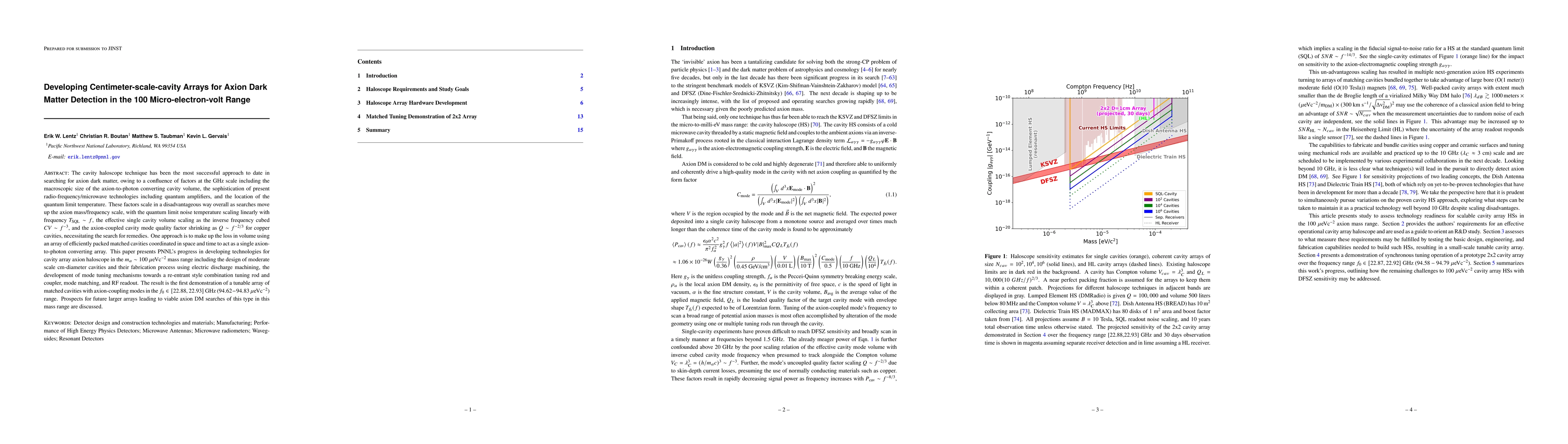 Thumbnail for Developing Centimeter-scale-cavity Arrays for Axion Dark Matter Detection in the 100 Micro-electron-volt Range