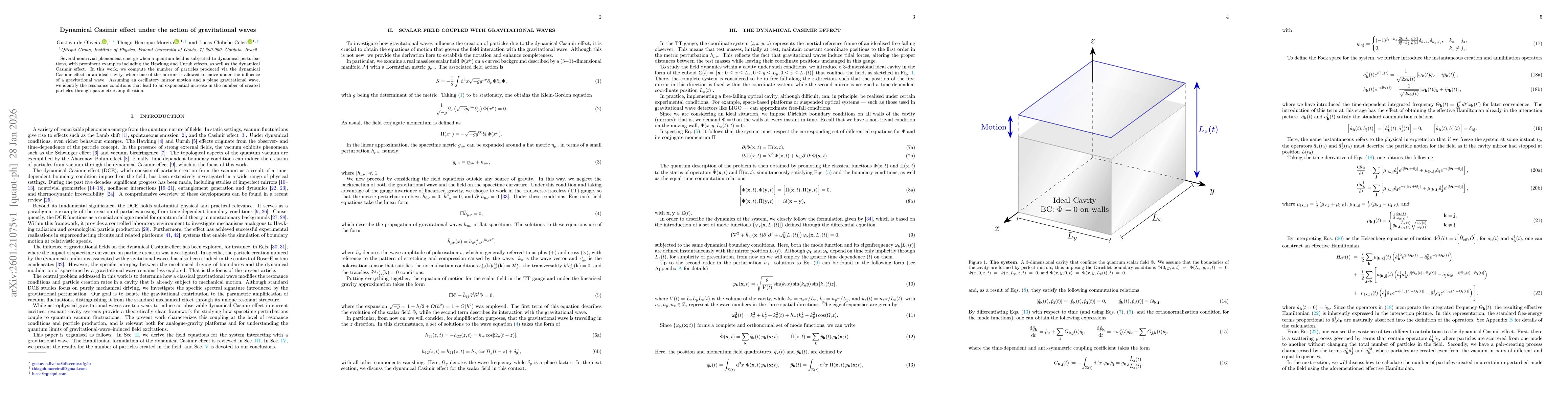 Thumbnail for Dynamical Casimir effect under the action of gravitational waves