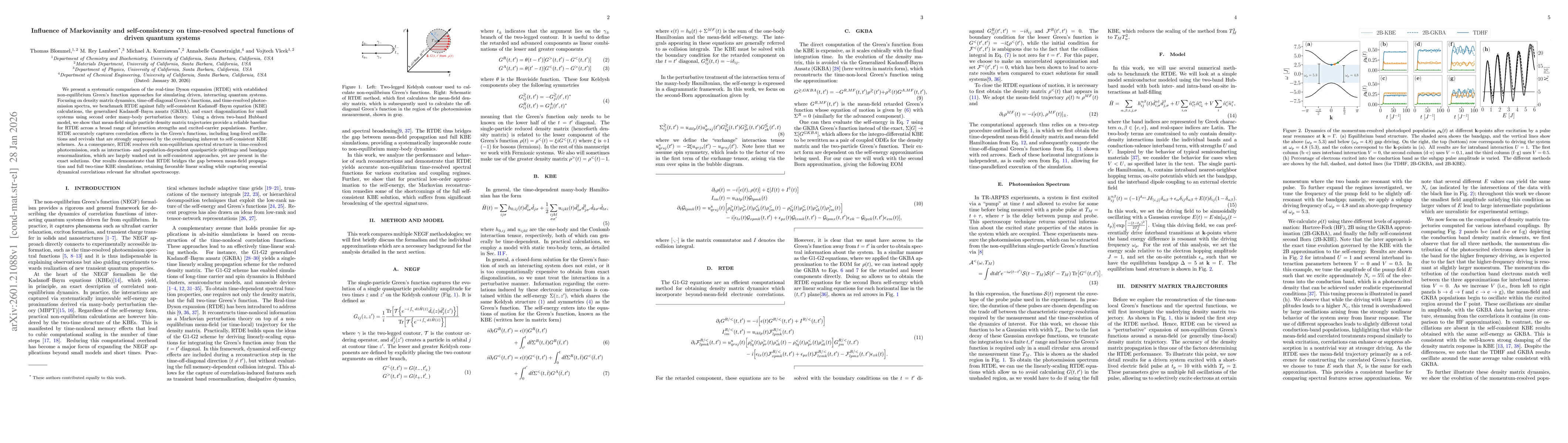 Thumbnail for Influence of Markovianity and self-consistency on time-resolved spectral functions of driven quantum systems