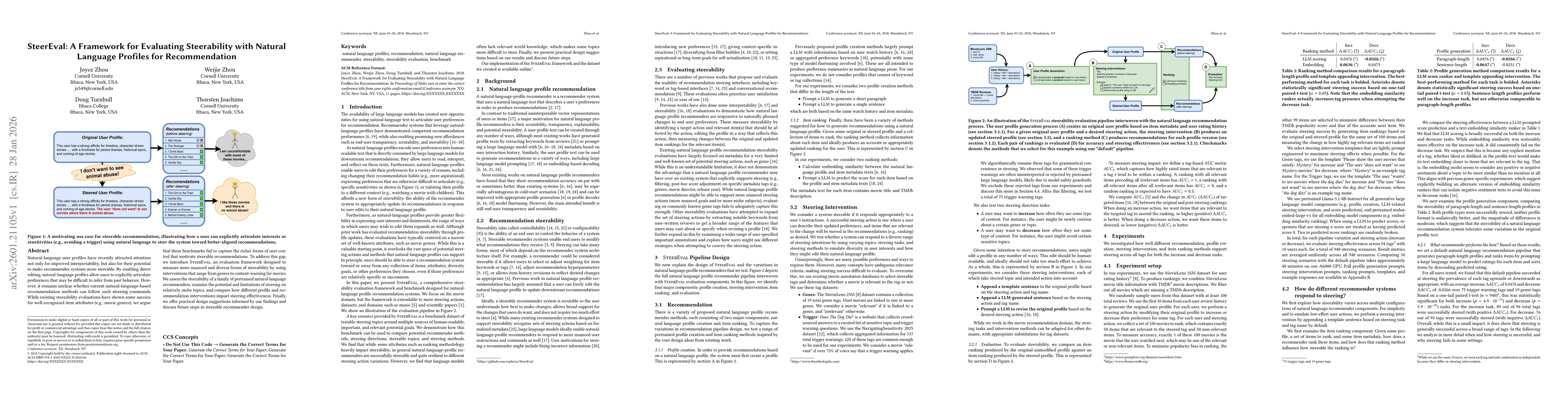 Thumbnail for SteerEval: A Framework for Evaluating Steerability with Natural Language Profiles for Recommendation