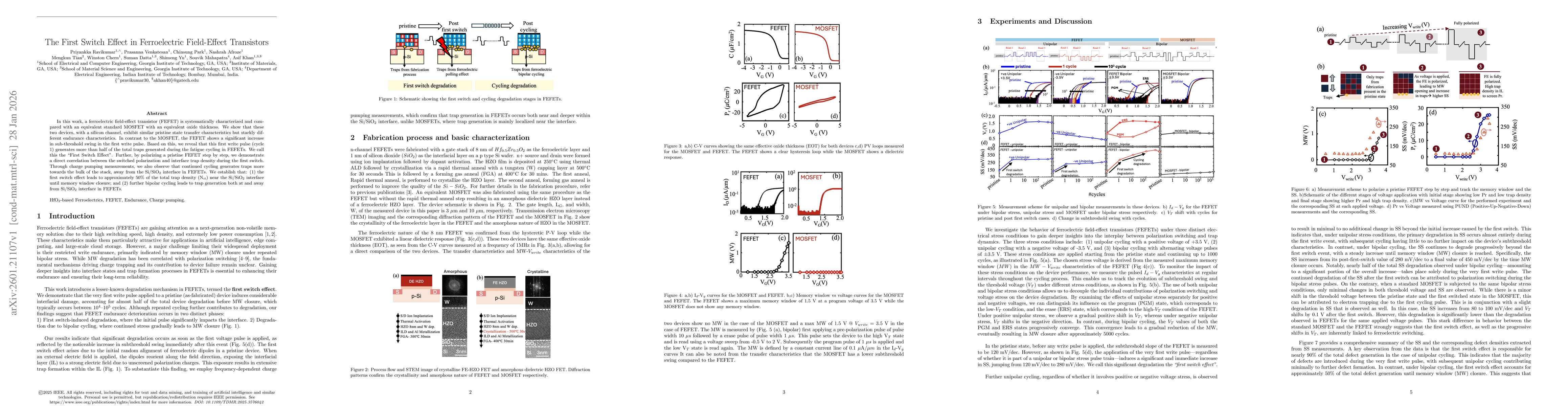 Thumbnail for The First Switch Effect in Ferroelectric Field-Effect Transistors