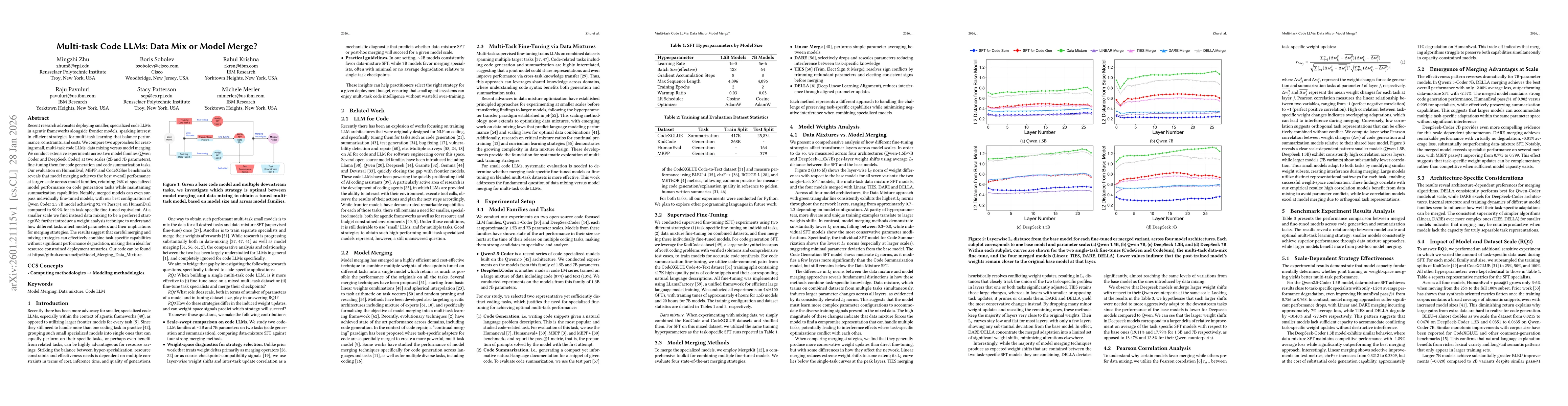Thumbnail for Multi-task Code LLMs: Data Mix or Model Merge?