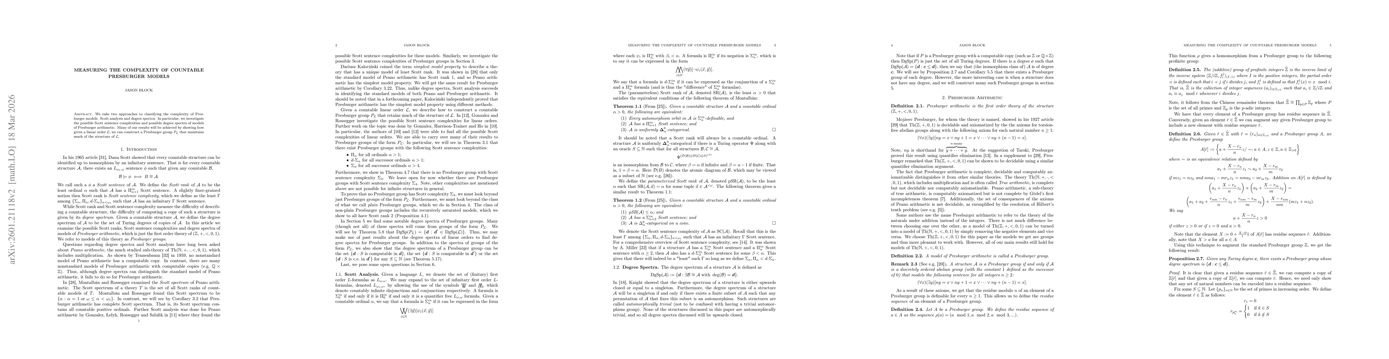 Thumbnail for Measuring the Complexity of Countable Presburger Models