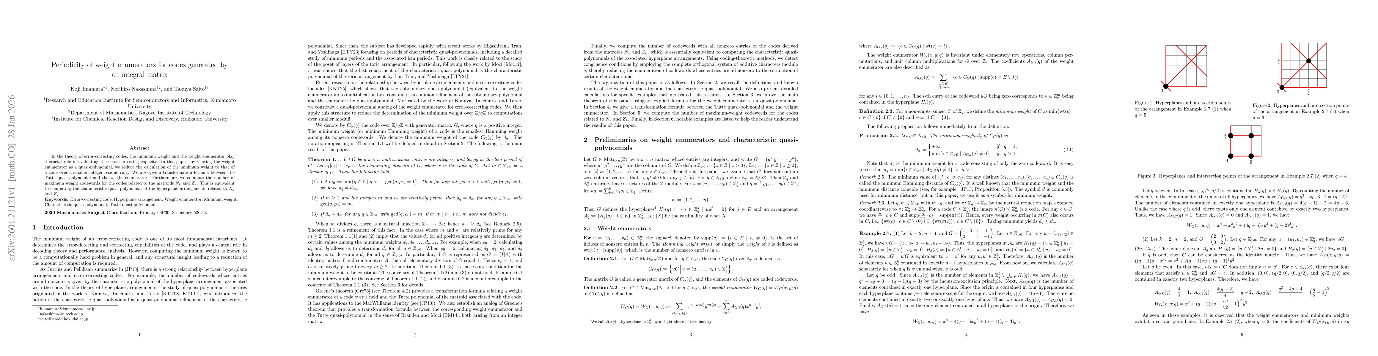 Thumbnail for Periodicity of weight enumerators for codes generated by an integral matrix