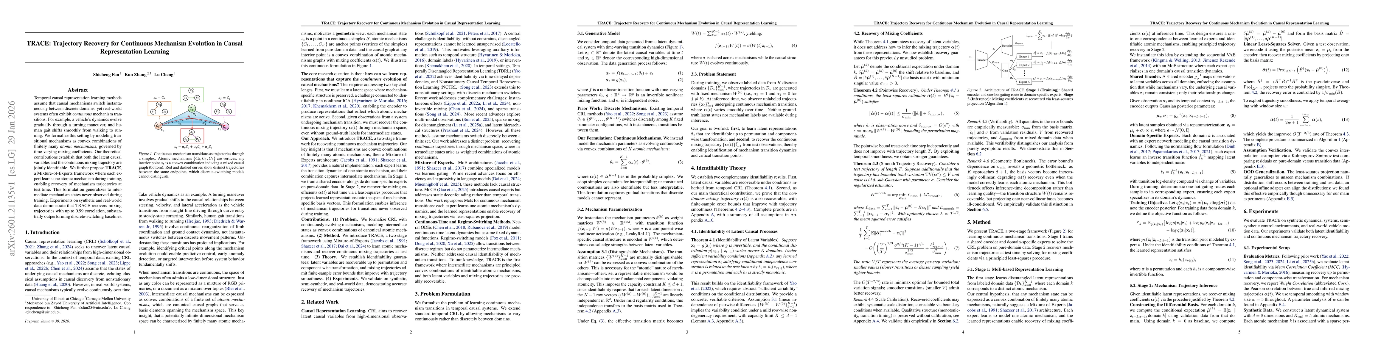 Thumbnail for TRACE: Trajectory Recovery for Continuous Mechanism Evolution in Causal Representation Learning