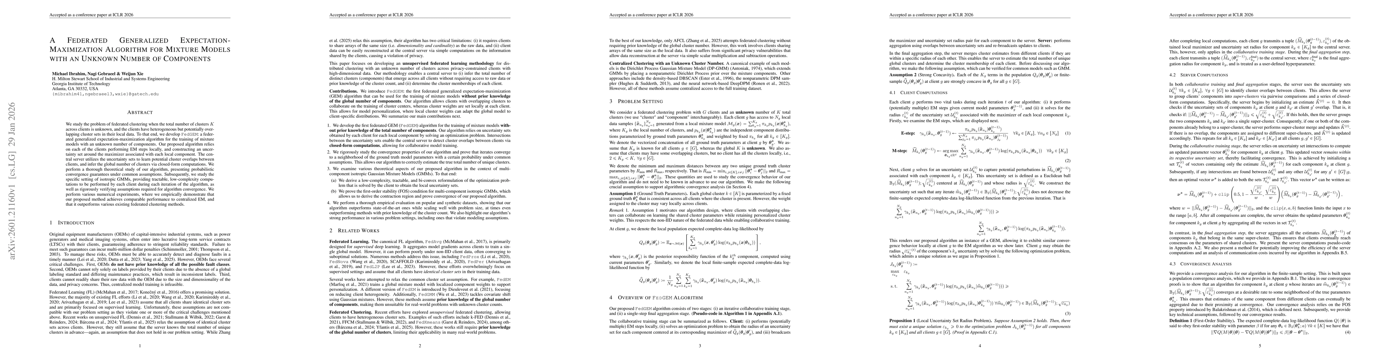 Thumbnail for A Federated Generalized Expectation-Maximization Algorithm for Mixture Models with an Unknown Number of Components