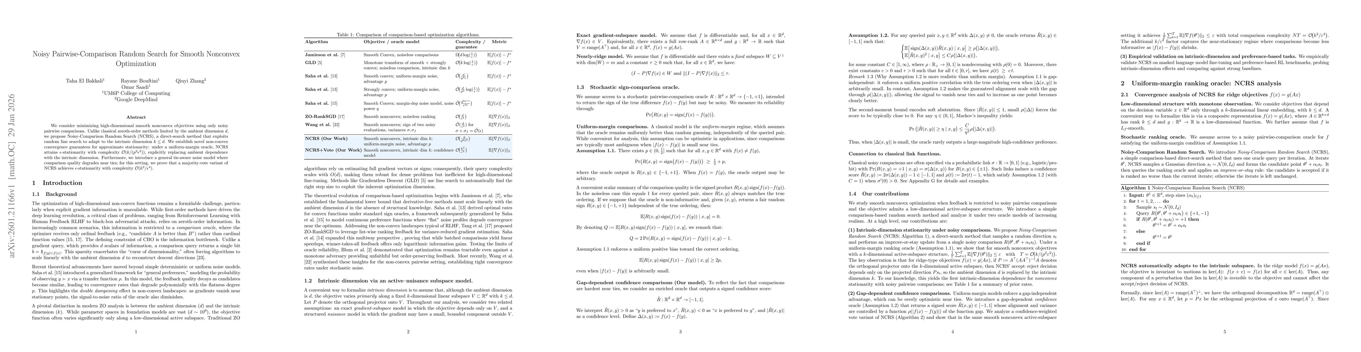 Thumbnail for Noisy Pairwise-Comparison Random Search for Smooth Nonconvex Optimization