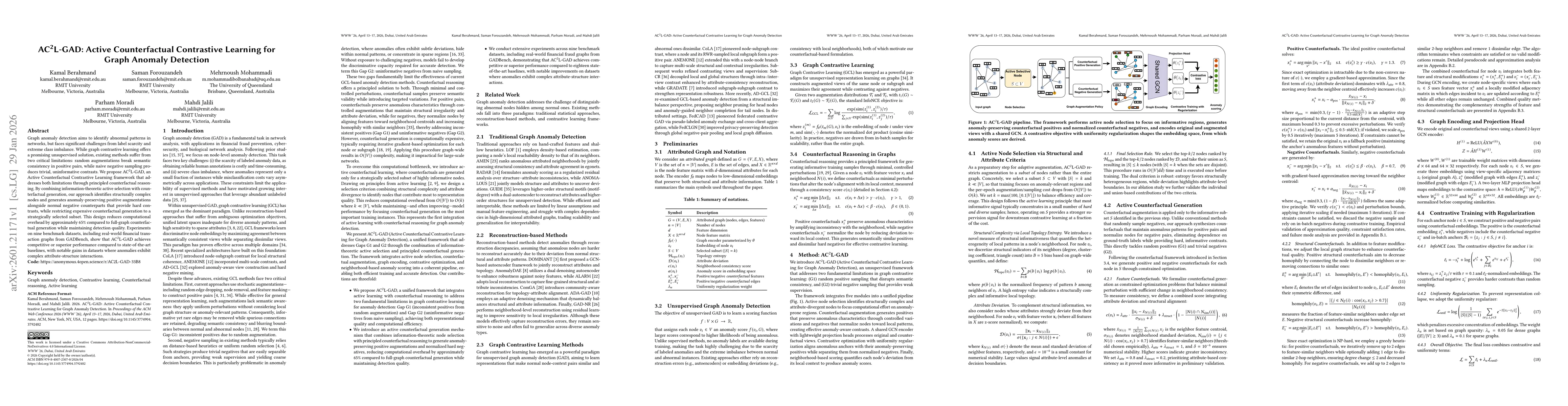 Thumbnail for AC2L-GAD: Active Counterfactual Contrastive Learning for Graph Anomaly Detection