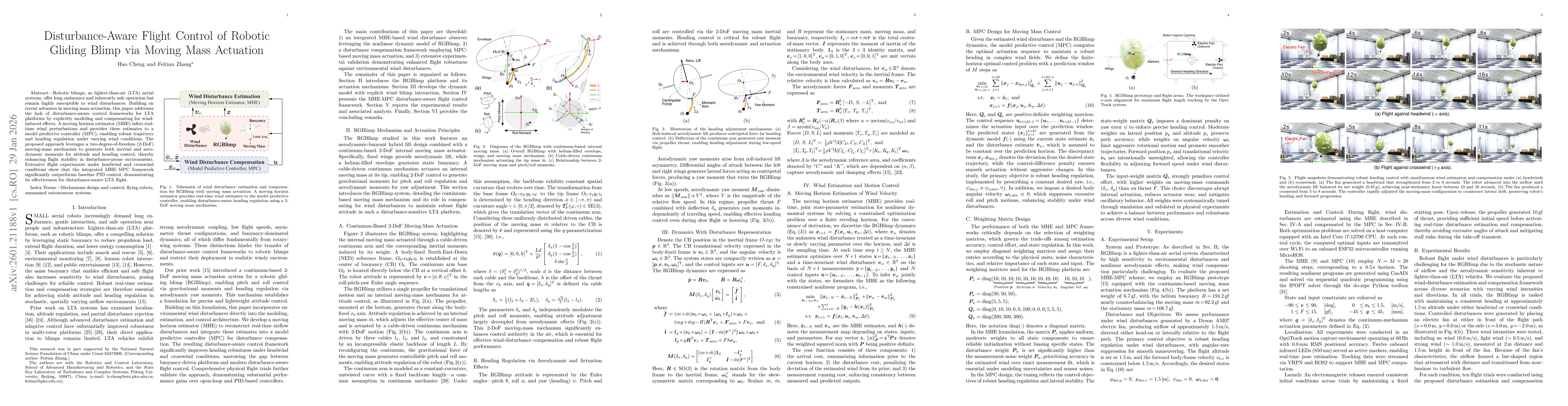 Thumbnail for Disturbance-Aware Flight Control of Robotic Gliding Blimp via Moving Mass Actuation