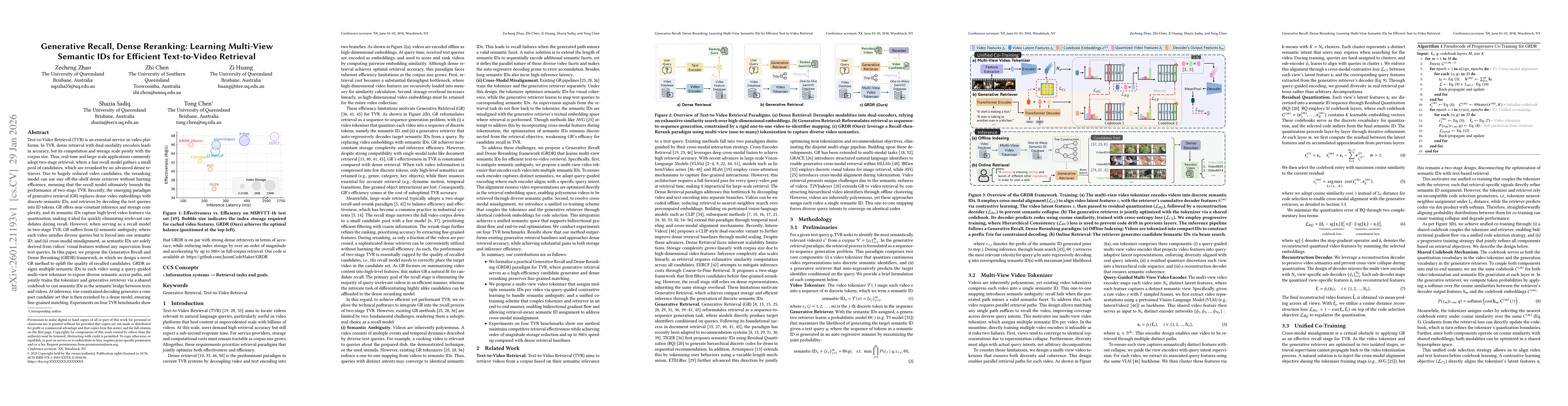 Thumbnail for Generative Recall, Dense Reranking: Learning Multi-View Semantic IDs for Efficient Text-to-Video Retrieval